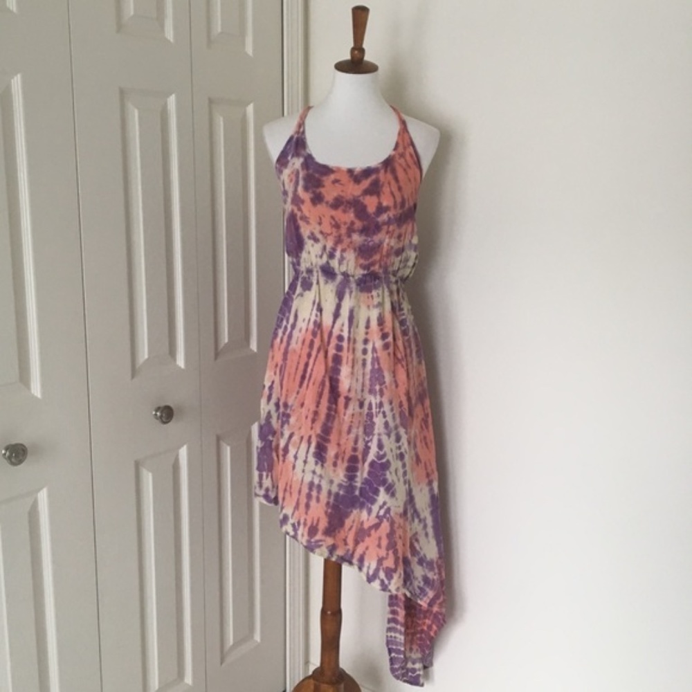 Blu Moon tie dye asymmetrical tank top dress